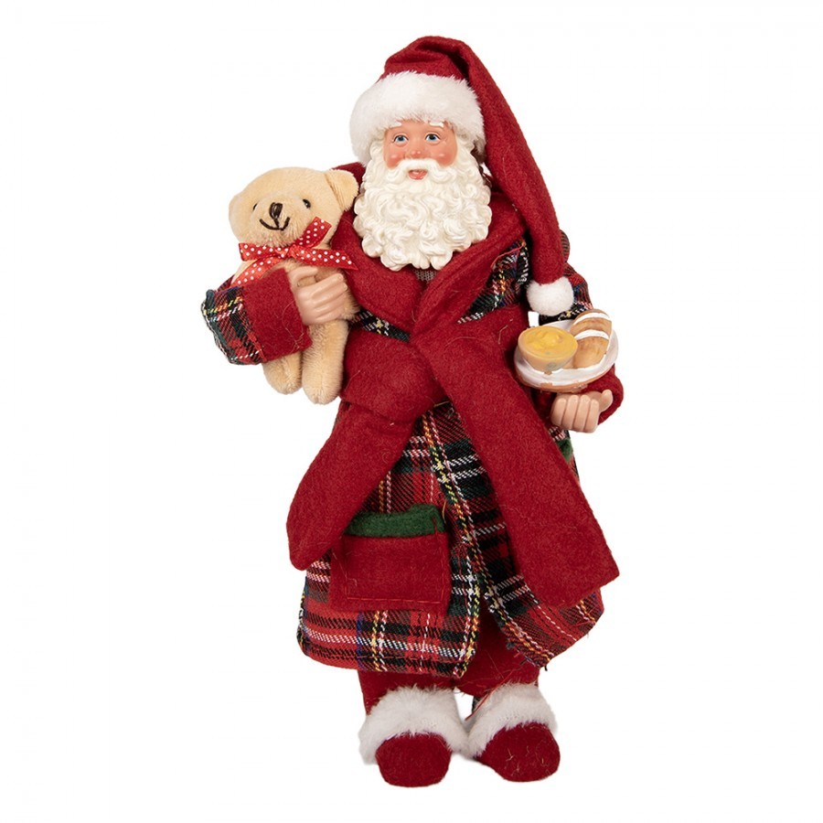 Christmas Decoration Figurine Santa Claus 16x11x28 Cm Red Plastic - 16*11*28 cm