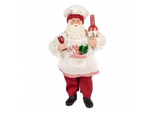 Christmas Decoration Figurine Santa Claus 15x10x27 Cm Red Plastic - 15*10*27 cm