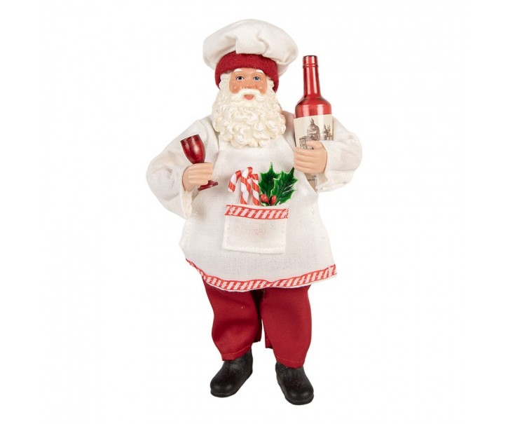 Christmas Decoration Figurine Santa Claus 15x10x27 Cm Red Plastic - 15*10*27 cm Clayre & Eef