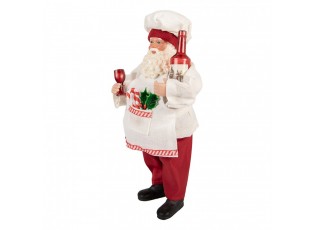 Christmas Decoration Figurine Santa Claus 15x10x27 Cm Red Plastic - 15*10*27 cm