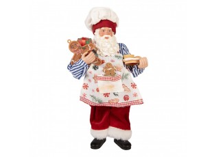 Christmas Decoration Figurine Santa Claus 15x10x26 Cm Red Plastic - 15*10*26 cm