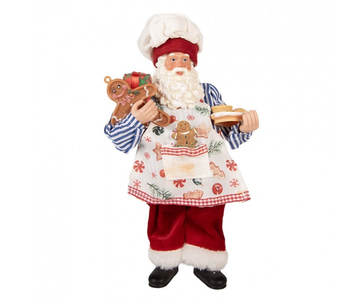 Christmas Decoration Figurine Santa Claus 15x10x26 Cm Red Plastic - 15*10*26 cm Clayre & Eef