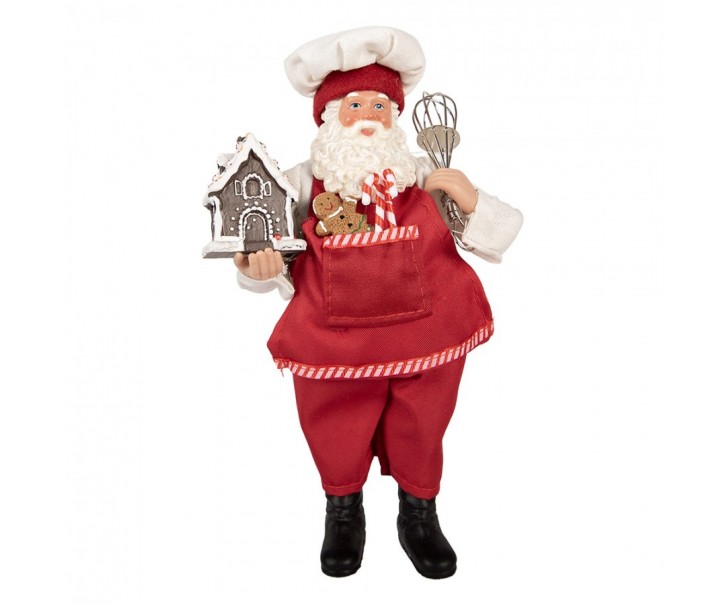Christmas Decoration Figurine Santa Claus 16x9x26 Cm Red Plastic - 16*9*26 cm Clayre & Eef