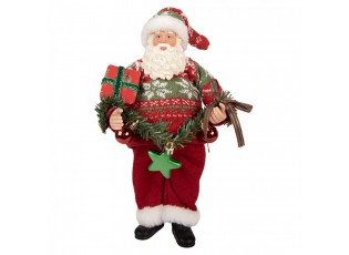 Christmas Decoration Figurine Santa Claus 16x11x27 Cm Red Plastic - 16*11*27 cm
