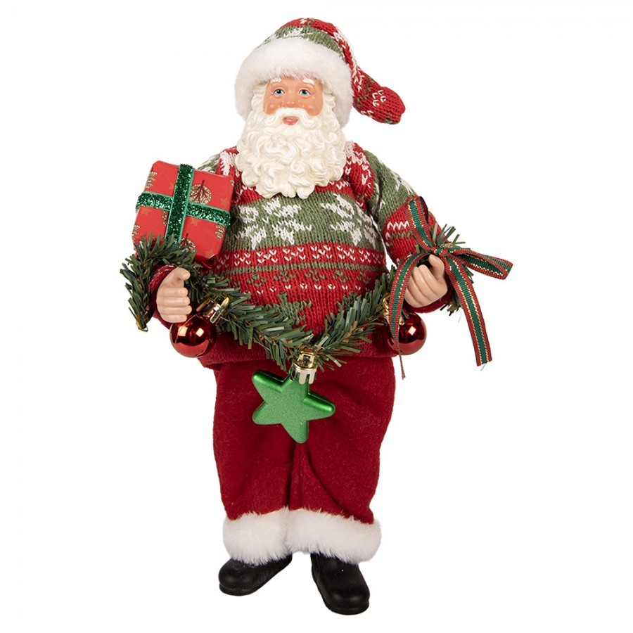 Christmas Decoration Figurine Santa Claus 16x11x27 Cm Red Plastic - 16*11*27 cm