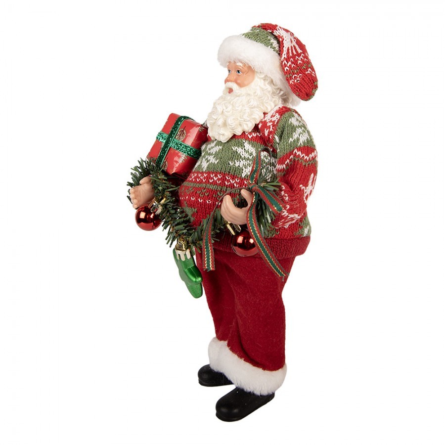 Christmas Decoration Figurine Santa Claus 16x11x27 Cm Red Plastic - 16*11*27 cm