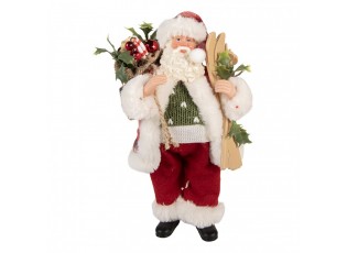 Christmas Decoration Figurine Santa Claus 16x13x27 Cm Red Plastic - 16*13*27 cm