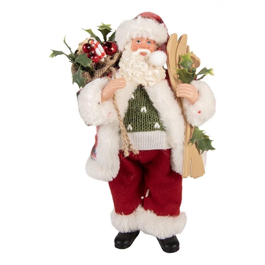 Christmas Decoration Figurine Santa Claus 16x13x27 Cm Red Plastic - 16*13*27 cm
