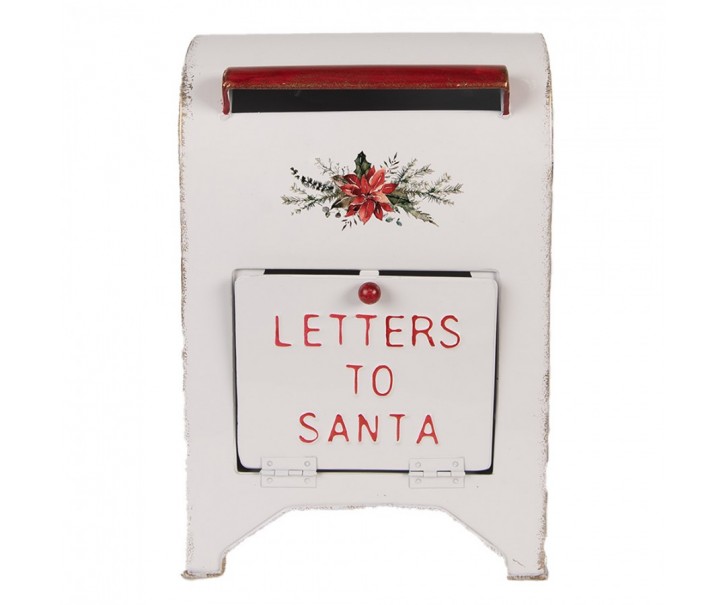 Christmas Decoration Figurine Mailbox 20x14x30 Cm White Metal - 20*14*30 cm Clayre & Eef