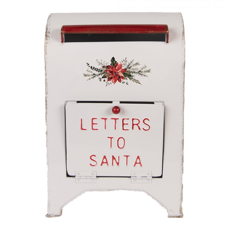 Christmas Decoration Figurine Mailbox 20x14x30 Cm White Metal - 20*14*30 cm