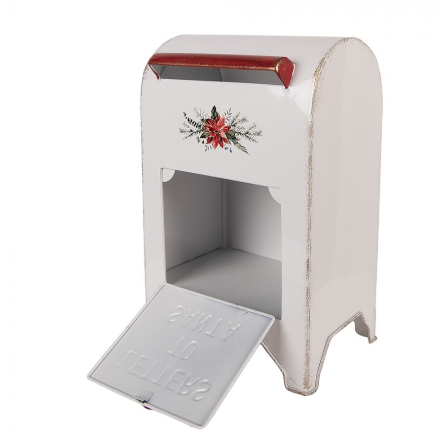Christmas Decoration Figurine Mailbox 20x14x30 Cm White Metal - 20*14*30 cm