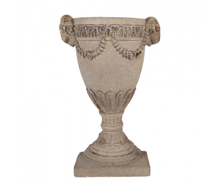 Šedý antik nástěnný květináč v barokním stylu Baroque - 29*11*44 cm Clayre & Eef