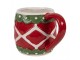 Červeno-zelený vánoční keramický hrnek - 13*10*9 cm / 375 ml Clayre & Eef