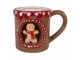 Hnědý keramický hrnek perníček Gingerbread Man - 14*10*10 cm / 375 ml Clayre & Eef