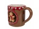 Hnědý keramický hrnek perníček Gingerbread Man - 14*10*10 cm / 375 ml Clayre & Eef