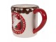 Bílý vánoční keramický hrnek Santa Claus - 14*10*10 cm / 375 ml Clayre & Eef