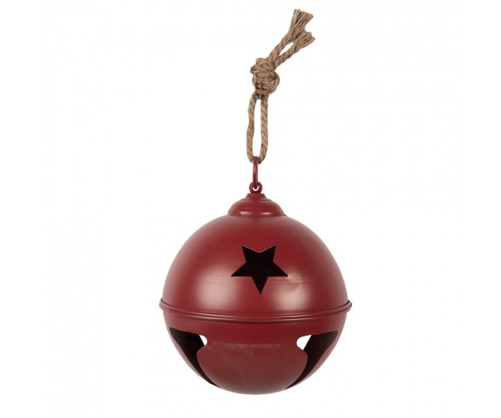 Červená kovová závěsná rolnička - Ø 12*12 cm Clayre & Eef