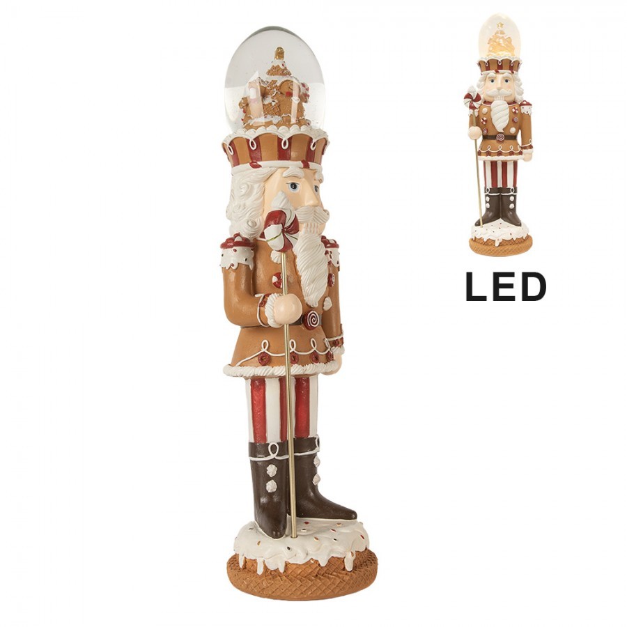 Perníkový Louskáček Nutcracker s LED světýlky - 14*13*48 cm / 3*AA