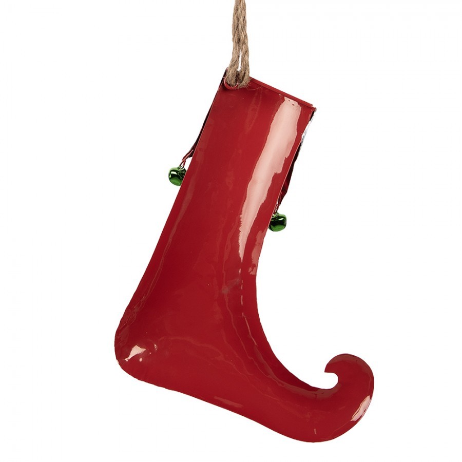 Decorative Pendant Christmas Stocking 21x4x26 Cm Red Metal - 21*4*26 cm