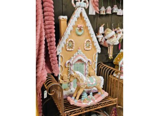 Perníková veliká dekorace chaloupky a perníčků Gingerbread House - 50*15*93 cm