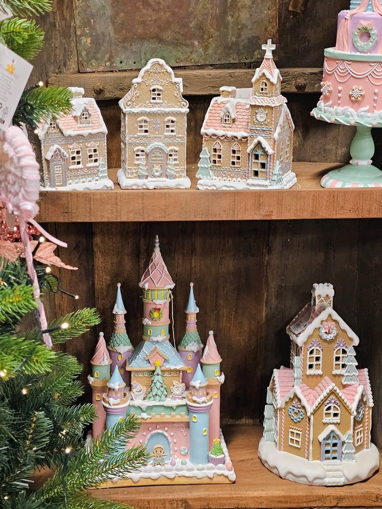 Hnědá svítící perníková chaloupka Gingerbread House - Ø 14*22 cm / 3*AAA