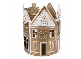 Tealight Holder House ? 18x22 Cm Beige Metal - ? 18*22 cm