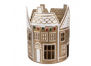 Tealight Holder House ? 18x22 Cm Beige Metal - ? 18*22 cm
