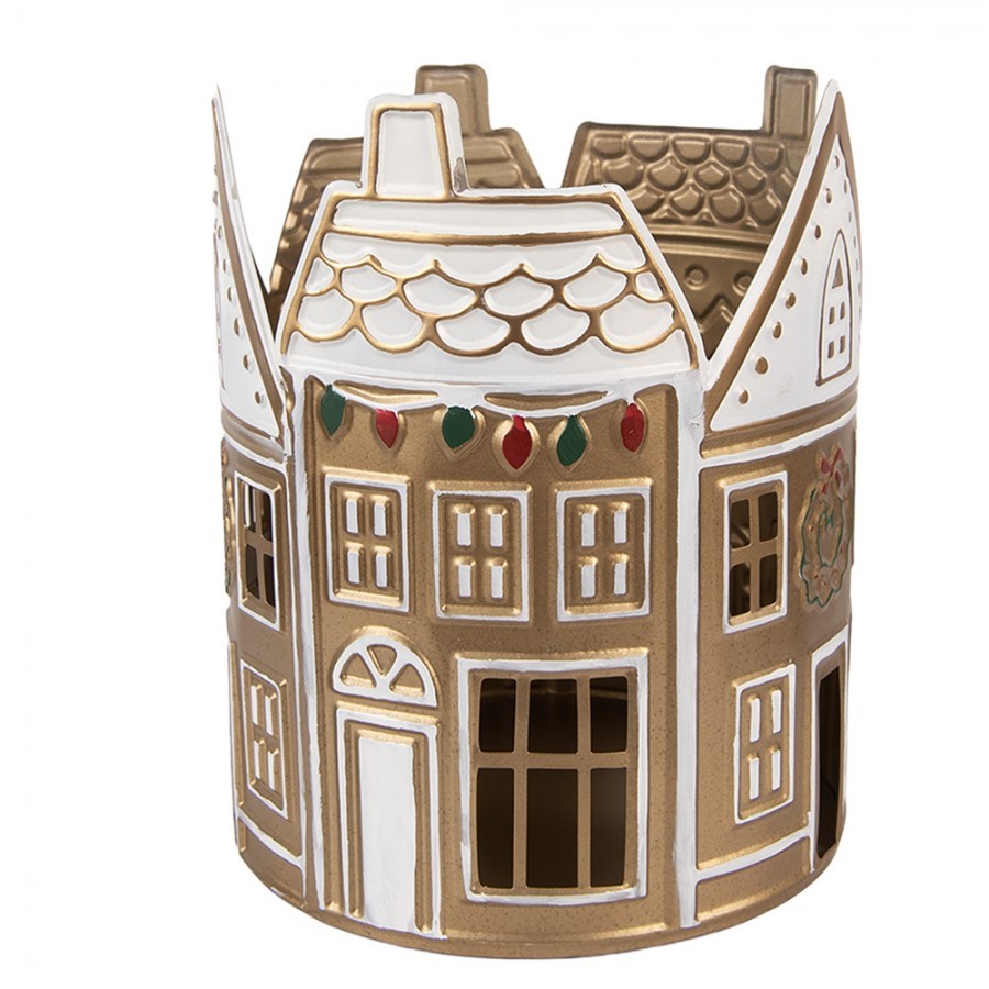 Tealight Holder House ? 18x22 Cm Beige Metal - ? 18*22 cm