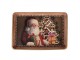 Hnědý plastový vánoční podnos Santa - 31*22*2 cm Clayre & Eef