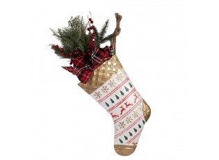 Christmas Ornament Christmas Stocking 25x6x62 Cm White Metal - 25*6*62 cm