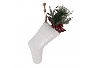 Christmas Ornament Christmas Stocking 25x6x62 Cm White Metal - 25*6*62 cm