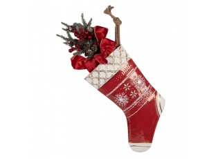 Christmas Ornament Christmas Stocking 25x6x66 Cm Red Metal - 25*6*66 cm