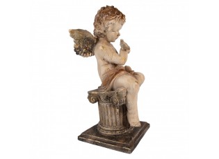 Béžová antik dekorace socha andílek Angel Vintage - 30*30*60 cm