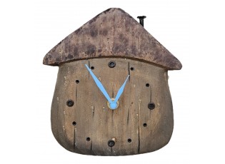 Dřevěné stolní hodiny ve tvaru domku - 18*5*19 cm / 1*AA