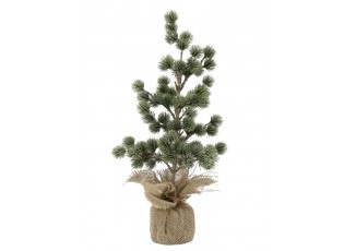 Zelený ojíněný vánoční cedrový stromek v jutě Fleur Cedar Tree - 30 cm