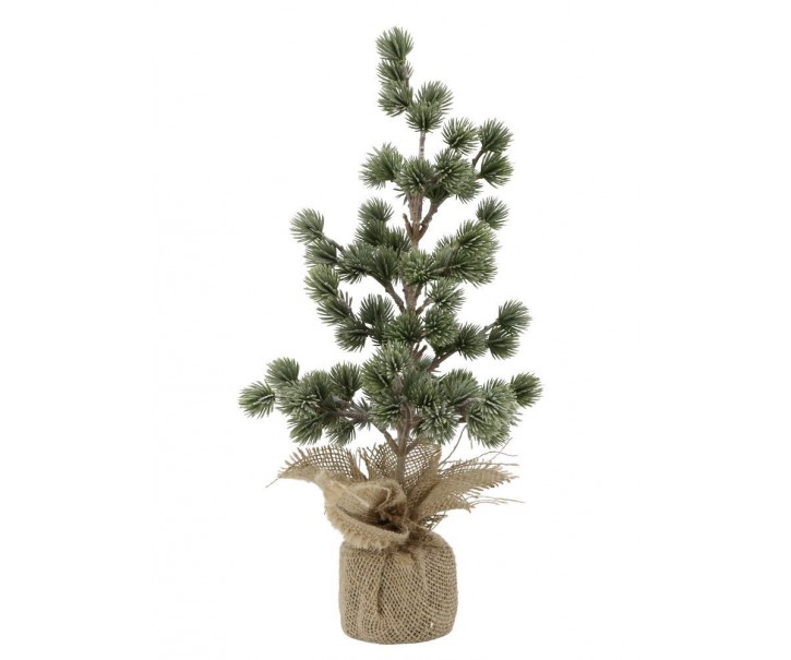 Zelený ojíněný vánoční cedrový stromek v jutě Fleur Cedar Tree - 30 cm Chic Antique