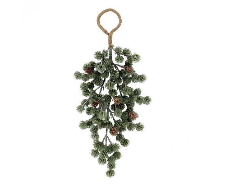 Vánoční závěsná ojíněná cedrová větvička se šiškami Fir Branch - 50 cm Chic Antique