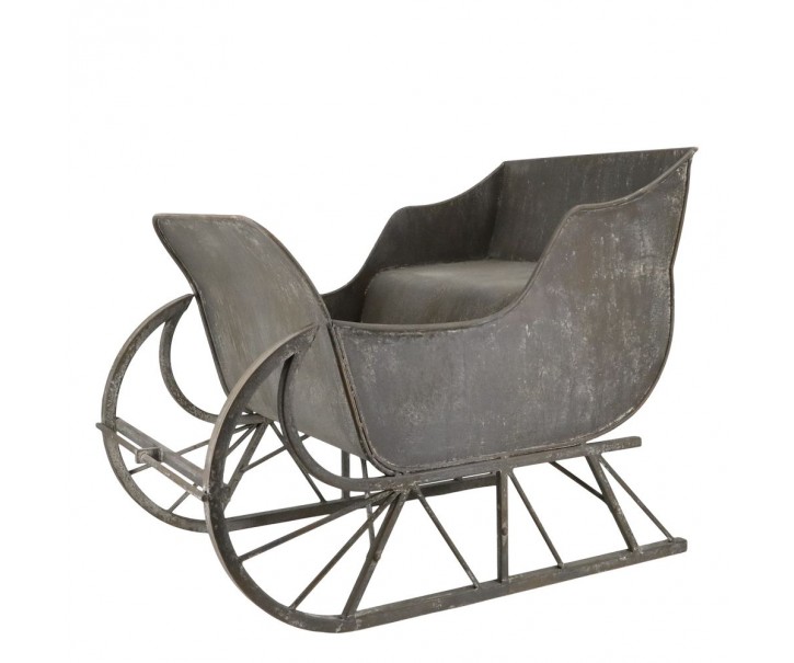 Zinkové antik kovové zdobené sáně Dreaming Christmas - 48*50*63 cm Chic Antique
