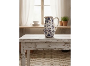 Dekorativní keramický džbán s modrými květy Blusia - 17*13*22 cm