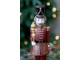 Višňovo-zelená antik hrací skříňka Louskáček Noël - Ø 8,5*28 cm Chic Antique