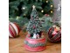 Višňovo-zelená antik hrací skříňka stromek Noël - Ø 10*18,5 cm Chic Antique