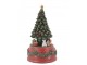Višňovo-zelená antik hrací skříňka stromek Noël - Ø 10*18,5 cm Chic Antique