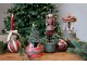 Višňovo-zelená antik hrací skříňka stromek Noël - Ø 10*18,5 cm Chic Antique