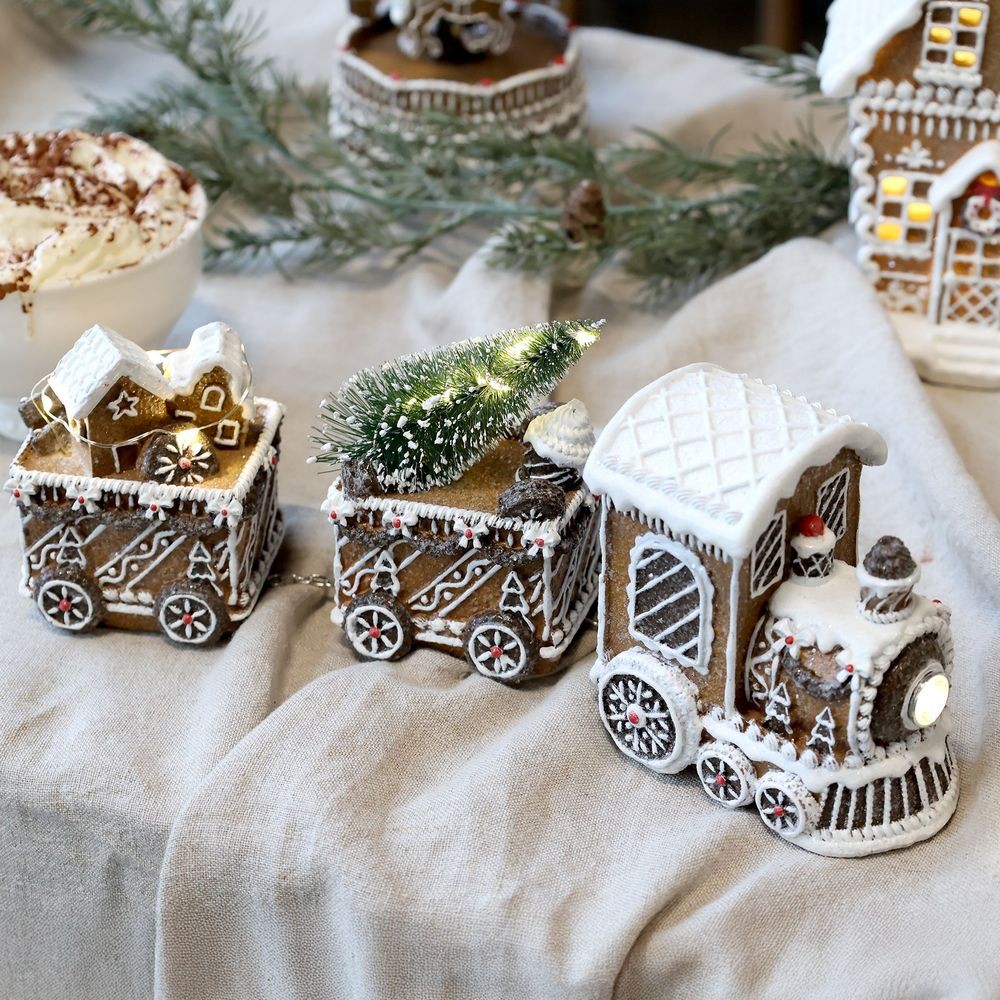 Perníkový vláček se světýlky Gingerbread Noël LED - 26*8*11 cm