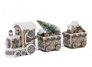 Perníkový vláček se světýlky Gingerbread Noël LED - 26*8*11 cm