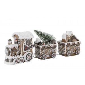 Perníkový vláček se světýlky Gingerbread Noël LED - 26*8*11 cm