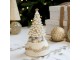 Krémovo-zlatá antik hrací skříňka stromek Noël - Ø 10*18,5 cm Chic Antique