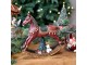 Višňovo-zlatý antik houpací koník Noël - 18*4,5*18 cm Chic Antique