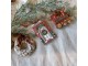 3ks višňovo-zlatá antik závěsná dekorace Noël - 6*1,5*9cm Chic Antique