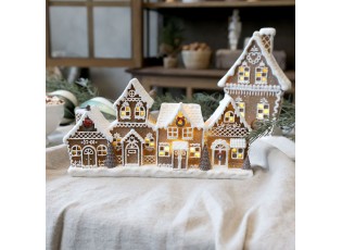 Perníkové chaloupky se světýlky Gingerbread Noël LED - 24*6,5*12,5 cm
